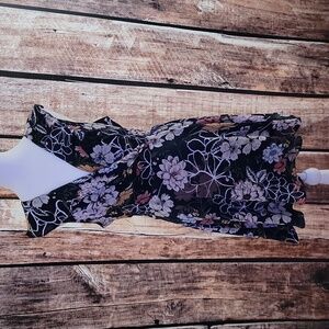 Parker Size Large Navy Floral Wrap Dress